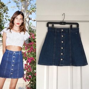 ALEXA CHUNG FOR AG Denim mini button up skirt